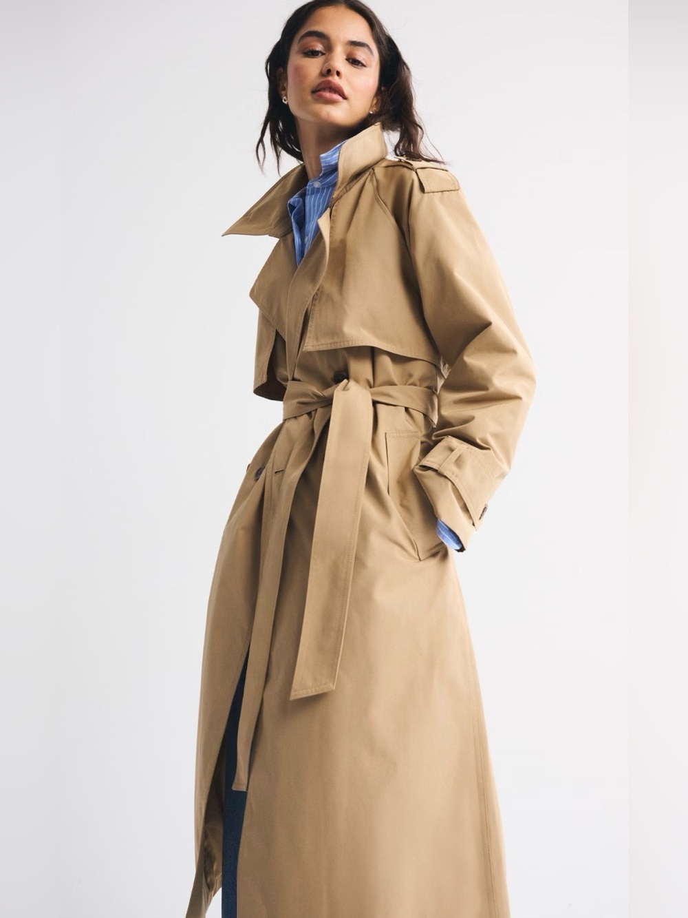Abercrombie & Fitch Classic Tan Trench Coat
